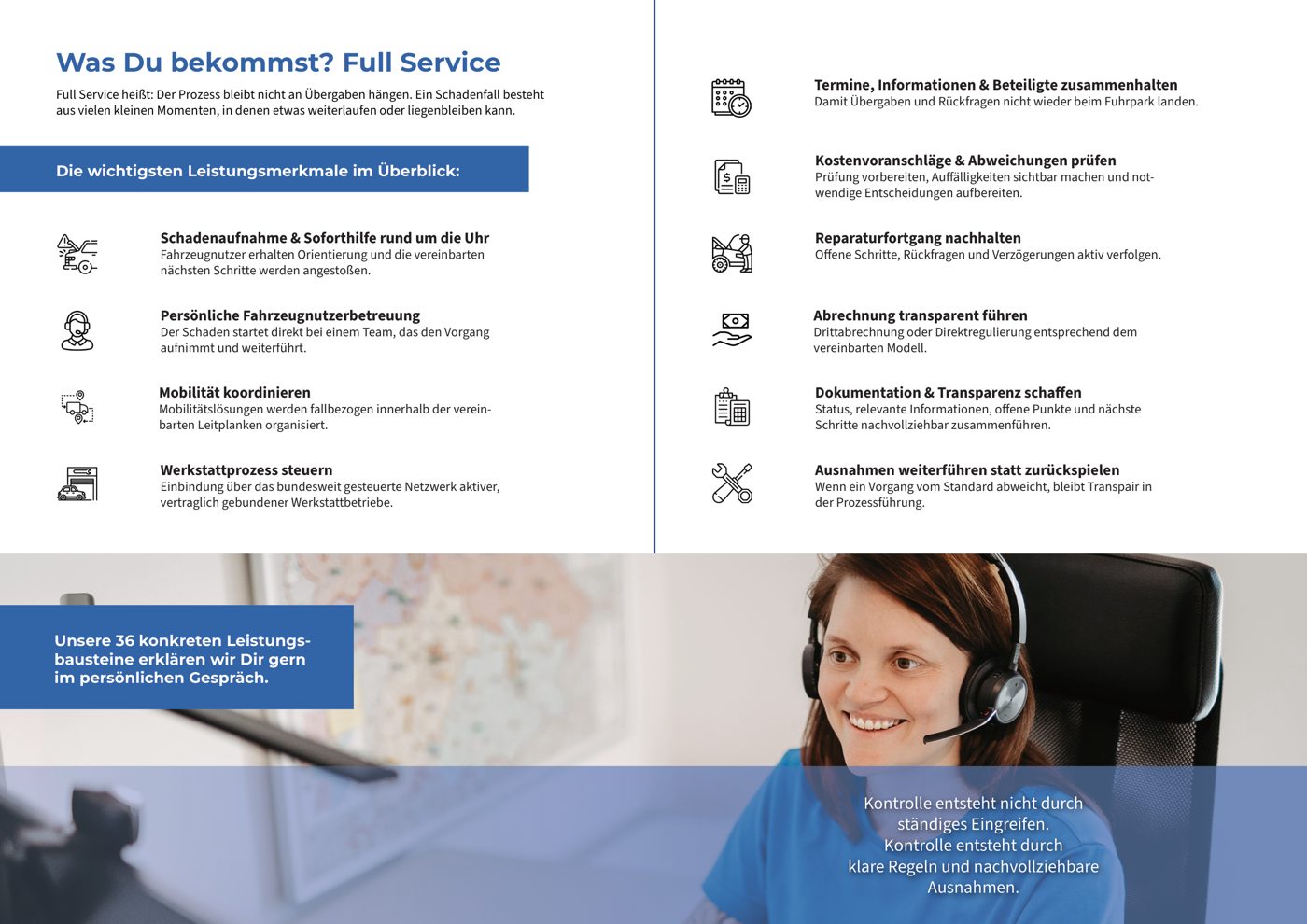 Doppelseite: Was du bekommst, Full Service